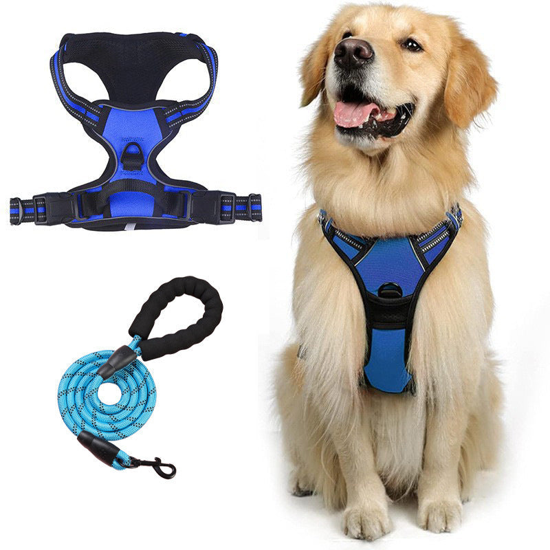Pawbibi™ Reflective No‑Pull Dog Harness Combo with 1 Pet Leash