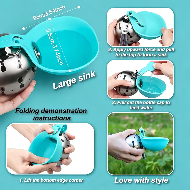 Pawbibi™ 2-in-1 Portable Dog Water Bottle