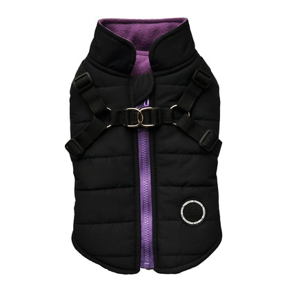 Warm Padded Dog Vest with Harness