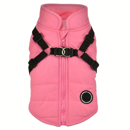 Warm Padded Dog Vest with Harness