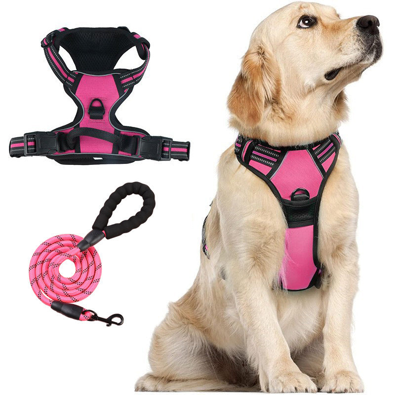 Pawbibi™ Reflective No‑Pull Dog Harness Combo with 1 Pet Leash