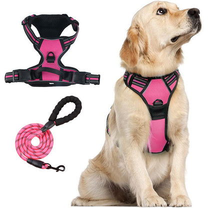 Pawbibi™ Reflective No‑Pull Dog Harness Combo with 1 Pet Leash
