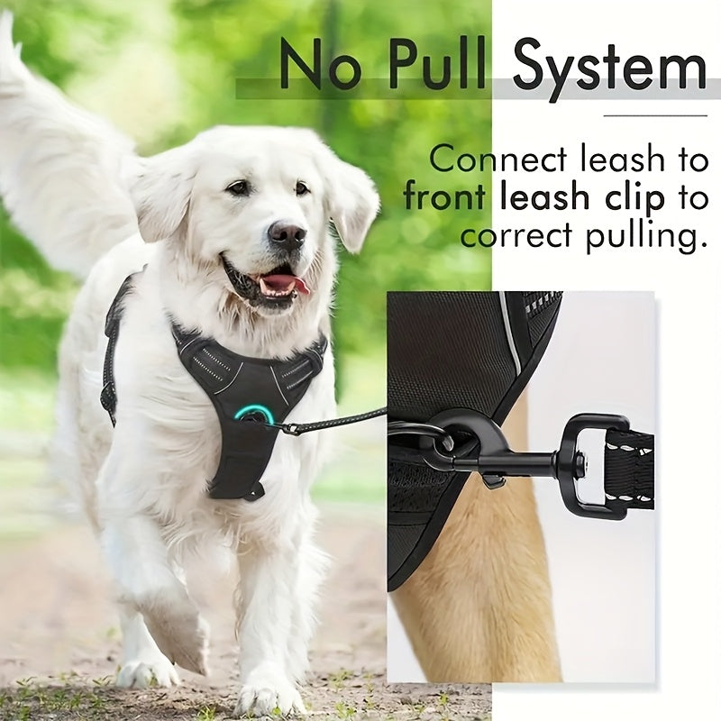 Pawbibi™ Reflective No‑Pull Dog Harness Combo with 1 Pet Leash