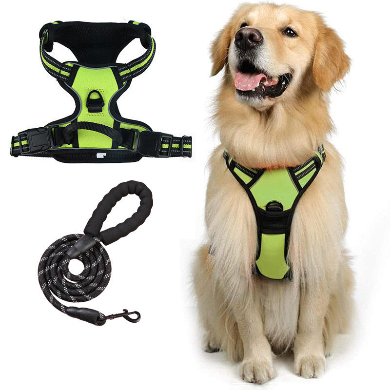 Pawbibi™ Reflective No‑Pull Dog Harness Combo with 1 Pet Leash