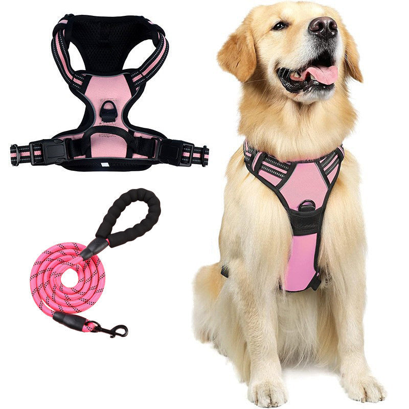 Pawbibi™ Reflective No‑Pull Dog Harness Combo with 1 Pet Leash