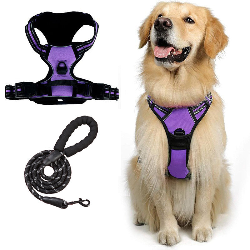 Pawbibi™ Reflective No‑Pull Dog Harness Combo with 1 Pet Leash