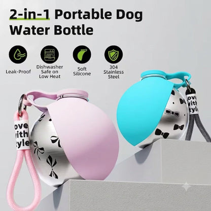 Pawbibi™ 2-in-1 Portable Dog Water Bottle