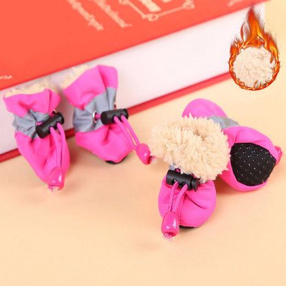 Pawbibi™ - 4pcs Waterproof Non-slip Plush Winter Dog Shoes