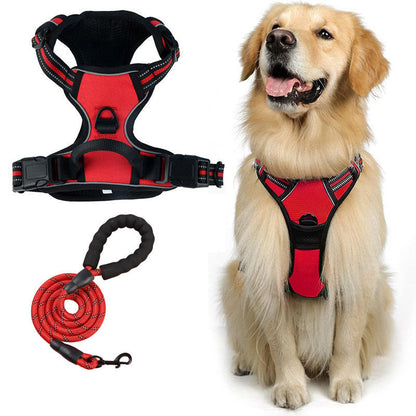Pawbibi™ Reflective No‑Pull Dog Harness Combo with 1 Pet Leash
